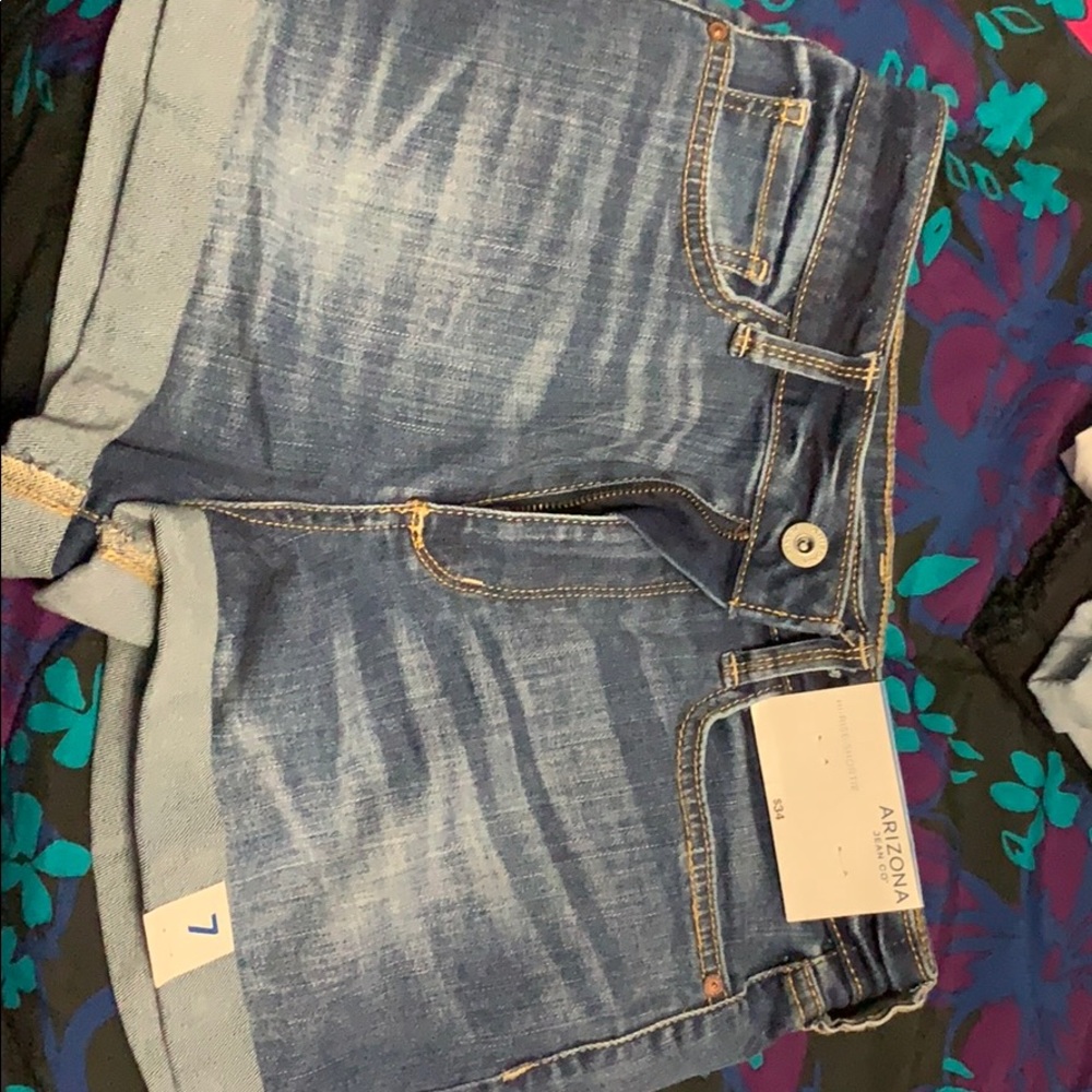 Hi-rise shortie shorts made by Arizona Jean Co.